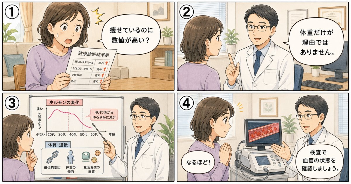 太っていないのにコレステロールが高い理由｜40代女性に多い原因とは