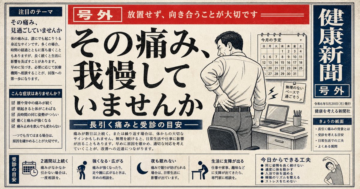 その痛み放置は仕事に支障も！我慢を続けるリスクと受診目安