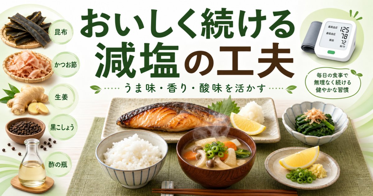 血圧が気になる方へ！味が薄くない減塩食事を続ける調理のコツ