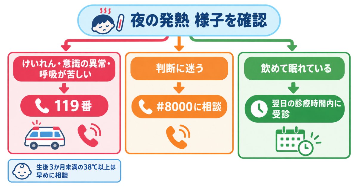 受診を急ぐ症状と、夜間・翌日の相談先を分けて考える